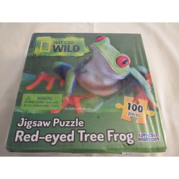 Nat Geo Wild Uncle Milton RED-EYED TREE FROG Jigsaw Puzzle 100 Pieces New - Picture 1 of 1